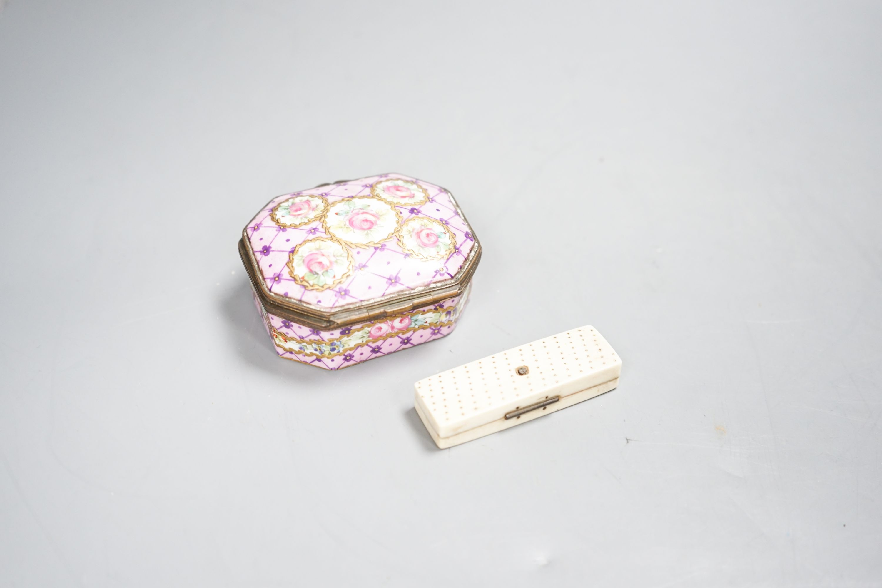 A George III ivory toothpick case, now containing a small thermometer